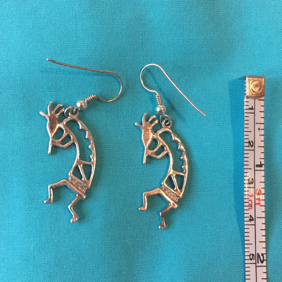 Matching Kokopelli earrings and pin - Picture 3 of 3